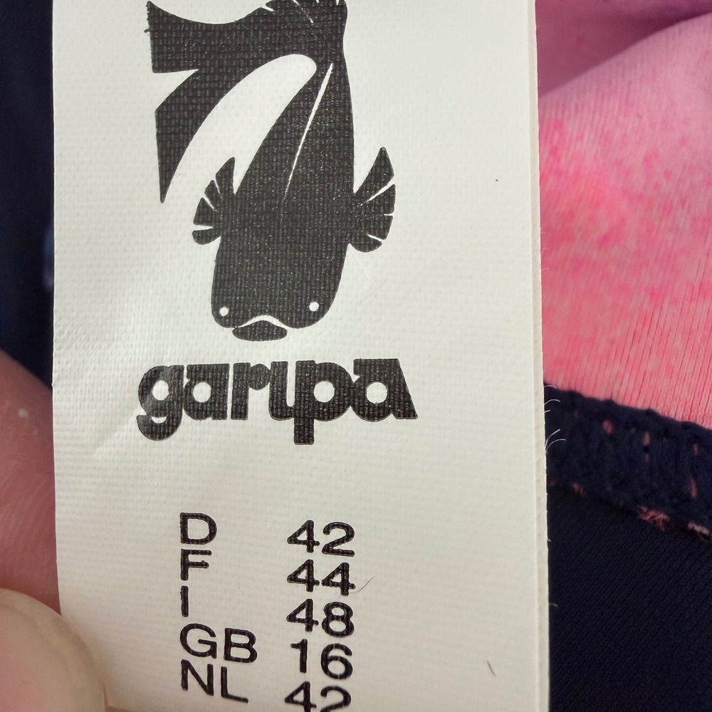 Vintage Garupa Swimsuit One Piece Swim Navy Blue Pink Vibrant Colors Back NEW‎ - Picture 6 of 9